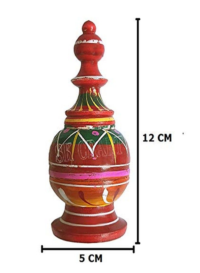SK Craft Wooden Sindur Dani (L x W x H - 5x5x12 cm) - Image 3